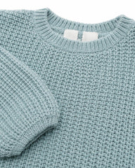 H&M DUSTY BLUE TEXTURED KNIT CREWNECK JUMPER
