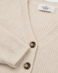 H&M GIRLS BEIGE RIB KNIT V NECK CARDIGAN