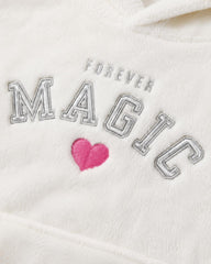 H&M IVORY FOREVER MAGIC UNICORN PLUSH FLEECE HOODIE