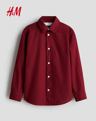 H&M KIDS DEEP RED COTTON SHIRT