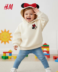 H&M LIGHT BEIGE MINNIE MOUSE HOODIE