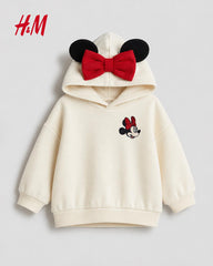 H&M LIGHT BEIGE MINNIE MOUSE HOODIE