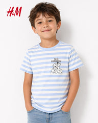 H&M LIGHT BLUE STRIPED DISNEY T-SHIRT