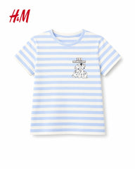 H&M LIGHT BLUE STRIPED DISNEY T-SHIRT