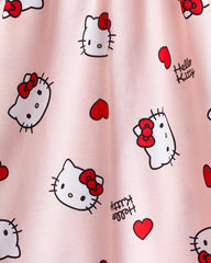 H&M LIGHT PINK HELLO KITTY PRINTED COTTON DRESS