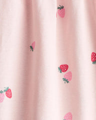 H&M LIGHT PINK STRAWBERRIED COTTON DRESS