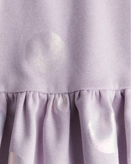 H&M LILAC POLKA DOT SWEATSHIRT DRESS