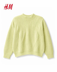 H&M LIME YELLOW CABLE KNIT SWEATER