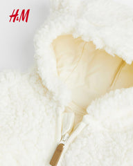 H&M NATURAL WHITE PILE ALL IN ONE SUIT WITH EARS 1004