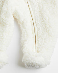 H&M NATURAL WHITE PILE ALL IN ONE SUIT WITH EARS 1004