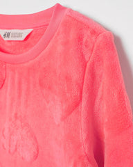 H&M NEON PINK PILE SWEATSHIRT