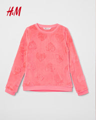 H&M NEON PINK PILE SWEATSHIRT