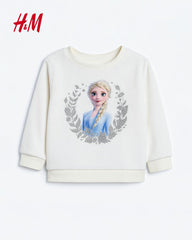 H&M OFF WHITE ELSA PLUSH PILE SWEATSHIRT