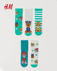 H&M PAW PATROL 5 PACK KIDS CREW SOCKS