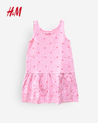 H&M PINK DOTTED SLEVELESS DRESS