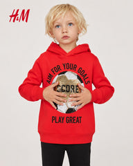 H&M RED PLAY GREAT REVERSE SEQUINED HOODIE
