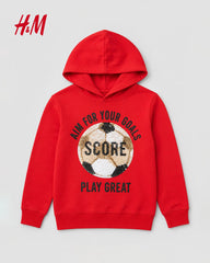 H&M RED PLAY GREAT REVERSE SEQUINED HOODIE