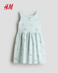 H&M TURQUOISE SQUISHMELLOWS PRINTED COTTON DRESS