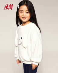 H&M WHITE CINNAMOROLL EMBOSSED SWEATSHIRT