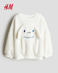 H&M WHITE CINNAMOROLL EMBOSSED SWEATSHIRT