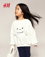 H&M WHITE CINNAMOROLL EMBOSSED SWEATSHIRT