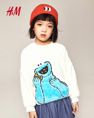 H&M WHITE COOCKIE MONSTER SWEATSHIRT