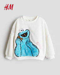 H&M WHITE COOCKIE MONSTER SWEATSHIRT