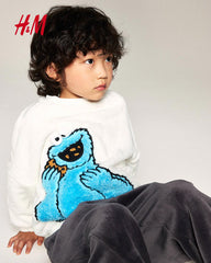 H&M WHITE COOCKIE MONSTER SWEATSHIRT