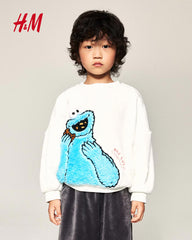 H&M WHITE COOCKIE MONSTER SWEATSHIRT