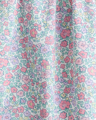 H&M WHITE DUSTY FLORAL PRINTED SLEEVELESS DRESS