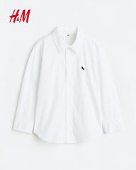 H&M WHITE EMBROIDERED COTTON SWEATSHIRT