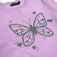 INEXTENSO GIRLS PURPLE BUTTERFLY PRINTED JUMPER