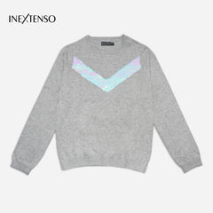 INEXTENSO LIGHT GREY REVERSABLE SEQUINED JUMPER