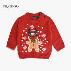 INEXTENSO RED EMBROIDERED DETAILED SWEATER