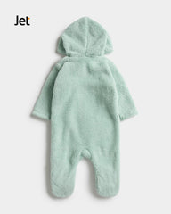 JET MINT TEDDY BEAR FLEECE ROMPER
