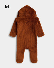 JET TEDDY BROWN BIG CUDDLES FLEECE ROMPER