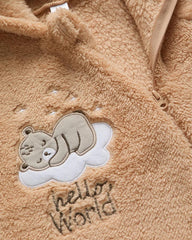 JET TEDDY HELLO WORLD FLEECE ROMPER