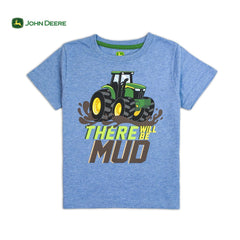 JOHN DEER HEATHER BLUE THERE WILL BE MUD T-SHIRT