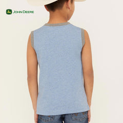 JOHN DEERE HEATHER BLUE PRINTED TANK TOP