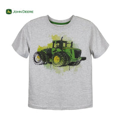 JOHN DEERE HEATHER GREY DIGITAL TRACTOR PRINTED T-SHIRT