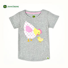 JOHN DEERE HEN & CHICK PRINTED T-SHIRT