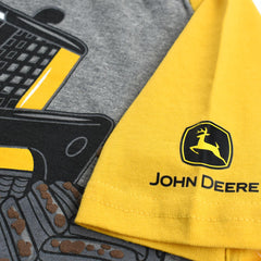JOHN DEERE YELLOW-GRAY TRACTOR PRINT T-SHIRT
