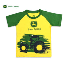 JOHN DEERE YELLOW GREEN PRINTED T-SHIRT