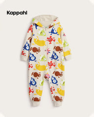 KAPPAHL ANIMAL PRINT HOODED ZIP UP ROMPER