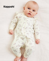 KAPPAHL CREAM FLORAL FRILL ZIP P ROMPER