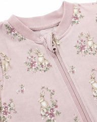 KAPPAHL GIRLS FLORAL BUNNY FRILL ZIP UP ROMPER