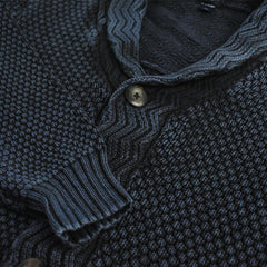 KIABI DARK NAVY CABLE KNIT CARDIGAN