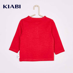 KIABI RED ORGANIC HAPPY TIME T-SHIRT
