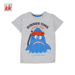 KIKI & KOKO GREY HUNGRY SHARK T-SHIRT