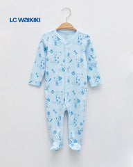 LC WAIKIKI BABY BLUE SWEET PUPPY PRINTED ROMPER